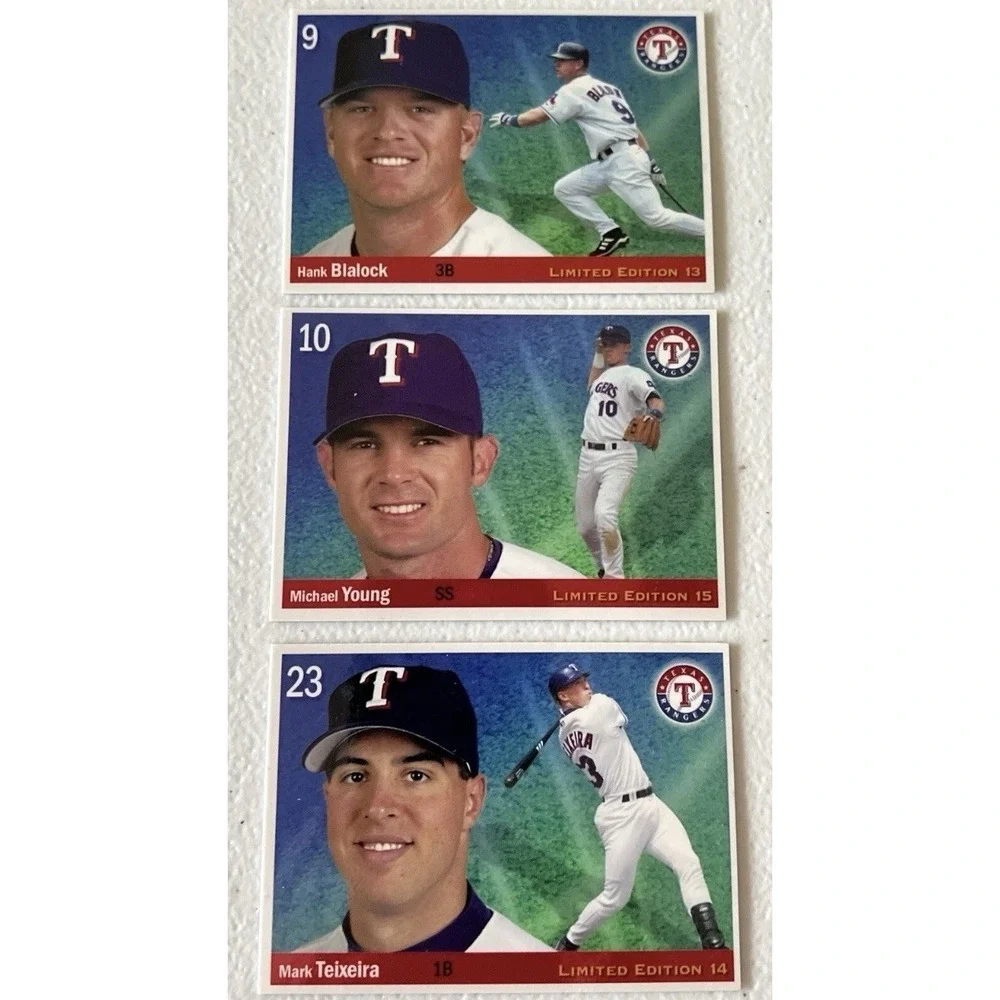2004 Disabled American Veterans 3 Texas Rangers Young Teixeira Blalock Cards